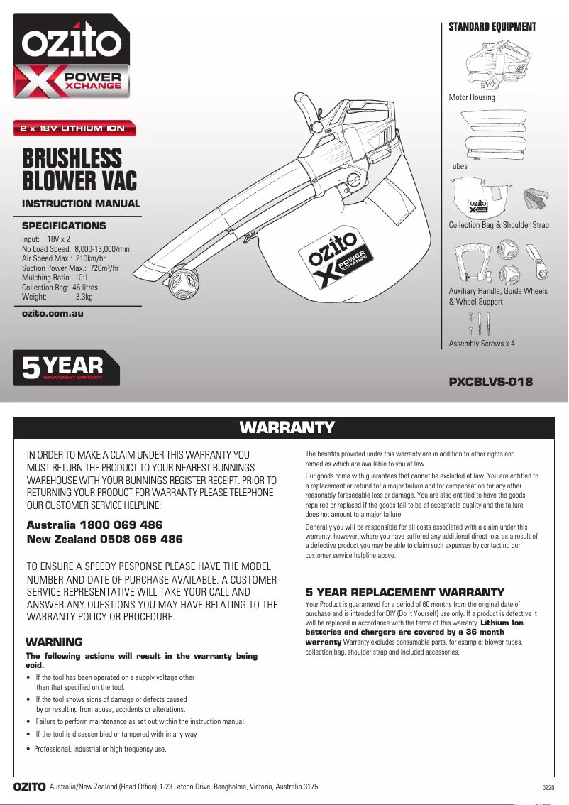 Imagen de la primera página del manual del dispositivo PXCBLVS-018