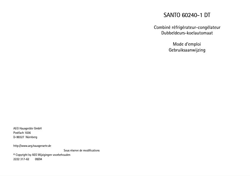 Imagen de la primera página del manual del dispositivo 60240 DT