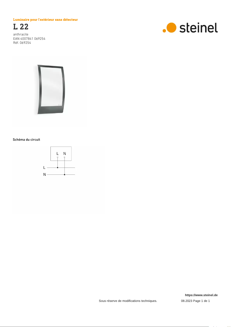 Imagen de la primera página del manual del dispositivo L 22 S