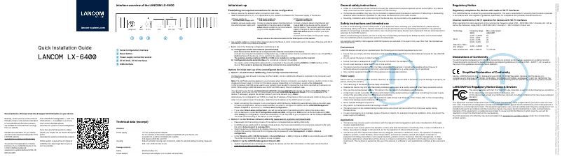 Página 1 del manual Guía de instalación Lancom LX-6400
