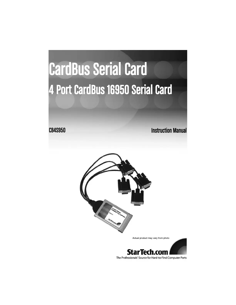 Imagen de la primera página del manual del dispositivo CB4S950