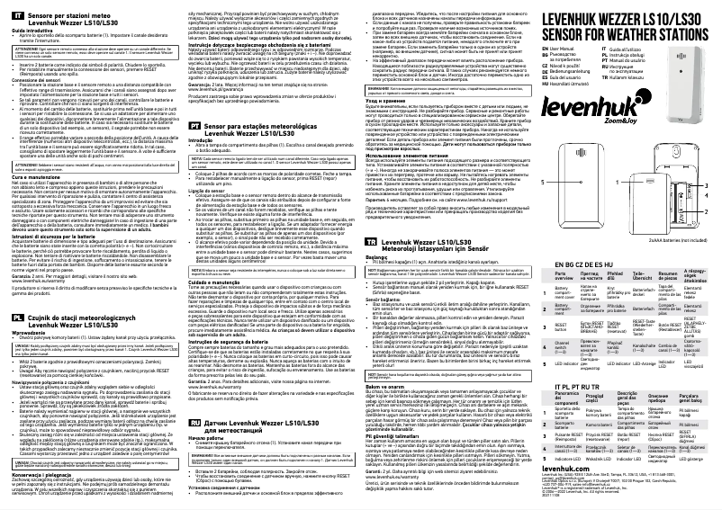 Imagen de la primera página del manual del dispositivo Wezzer LS10