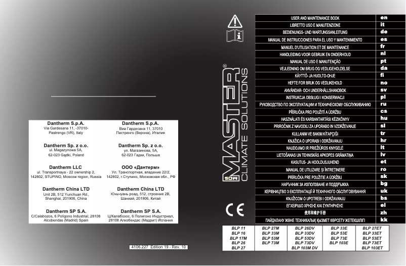 Página 1 del manual Manual de usuario Master BLP 73ET