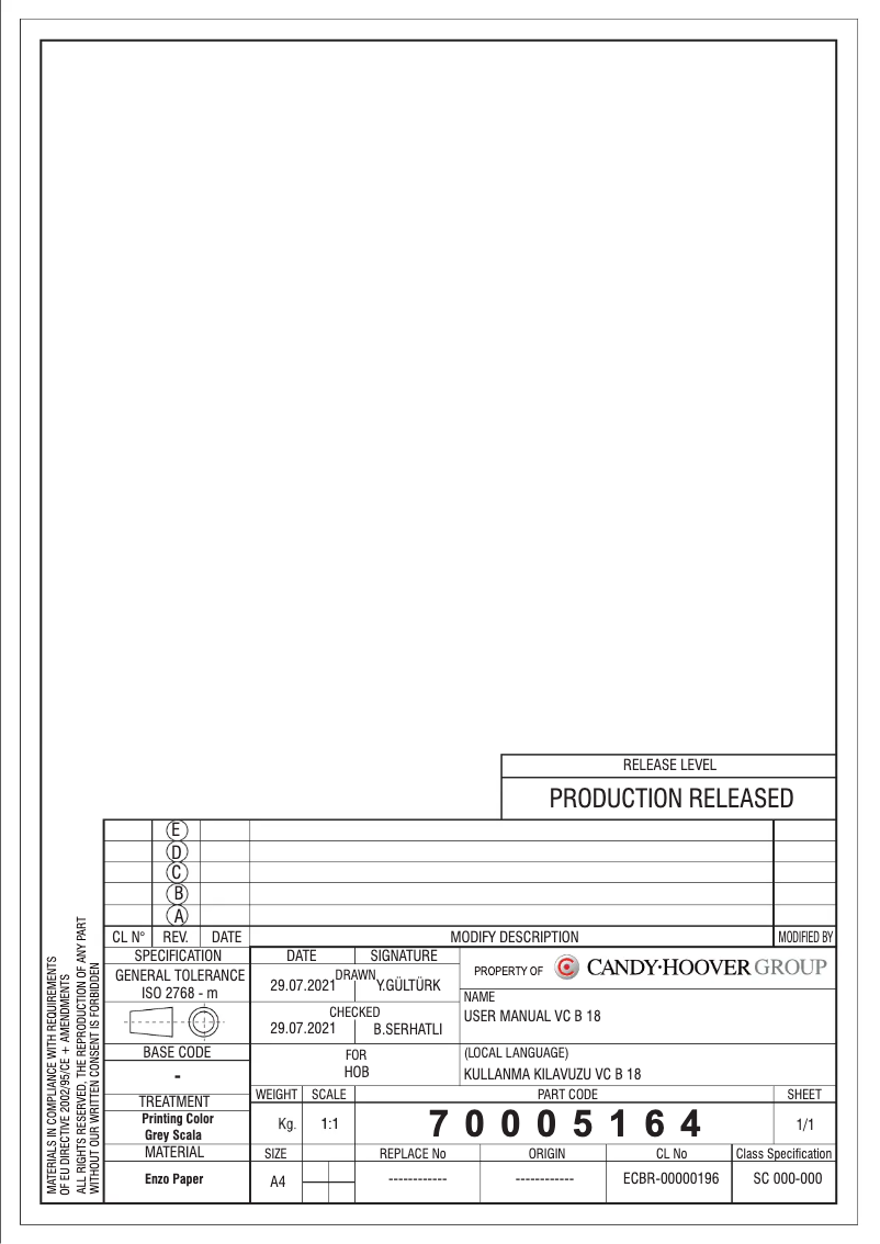 Imagen de la primera página del manual del dispositivo CH64FC
