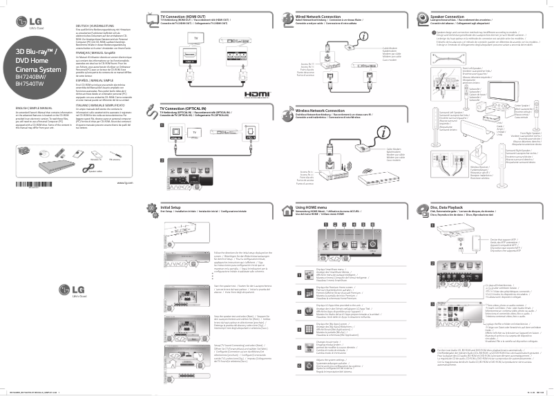 Imagen de la primera página del manual del dispositivo BH7540TW