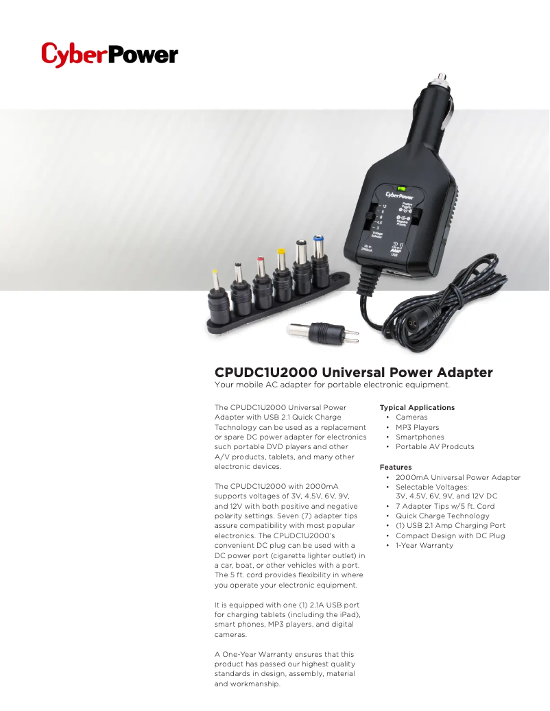 Imagen de la primera página del manual del dispositivo CPUDC1U2000