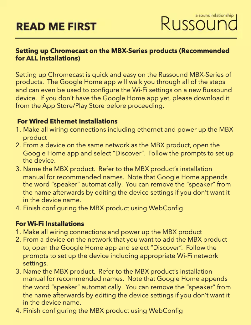 Imagen de la primera página del manual del dispositivo MBX-AMP