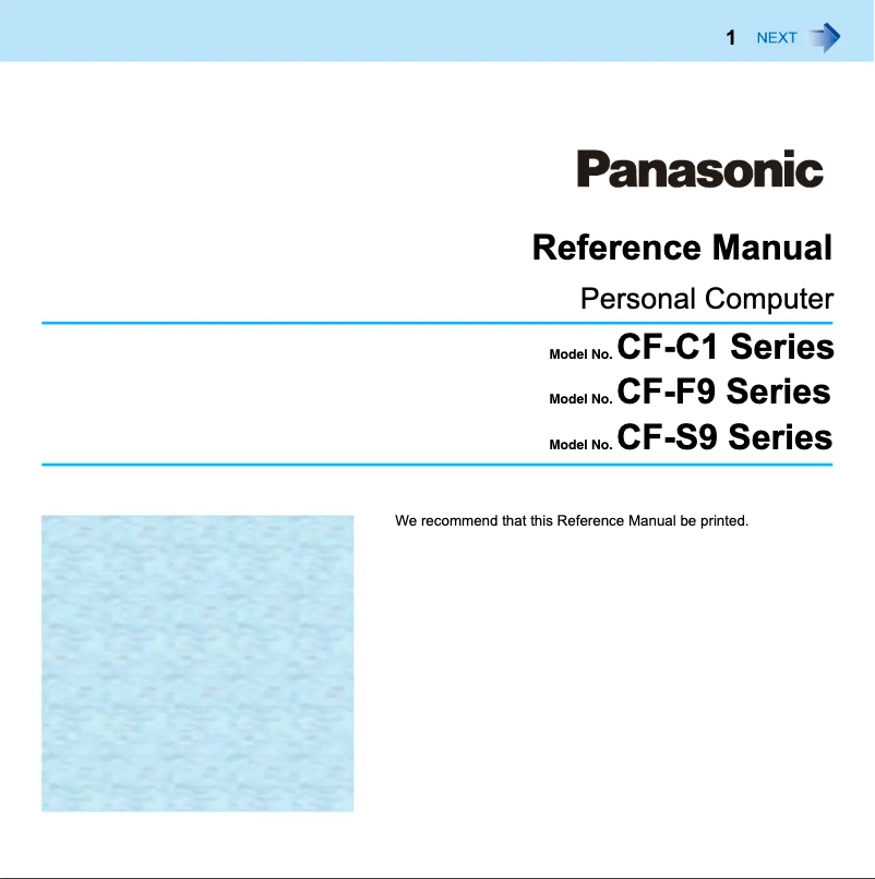Imagen de la primera página del manual del dispositivo Toughbook CF-F9