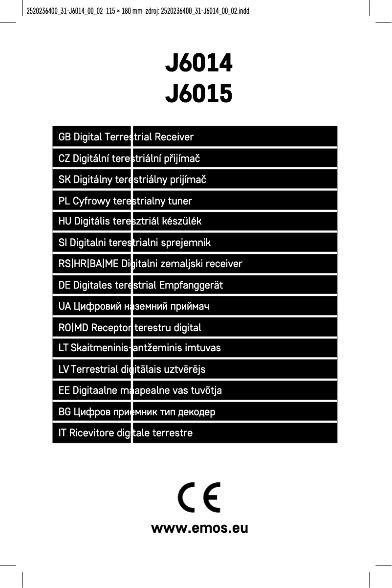 Página nº 1 - Manual de usuario Emos J6014