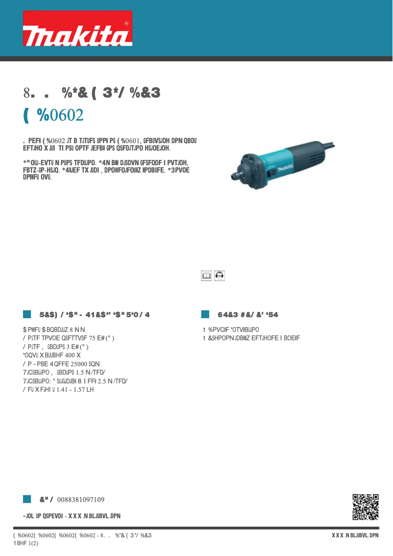 Imagen de la primera página del manual del dispositivo GD0602