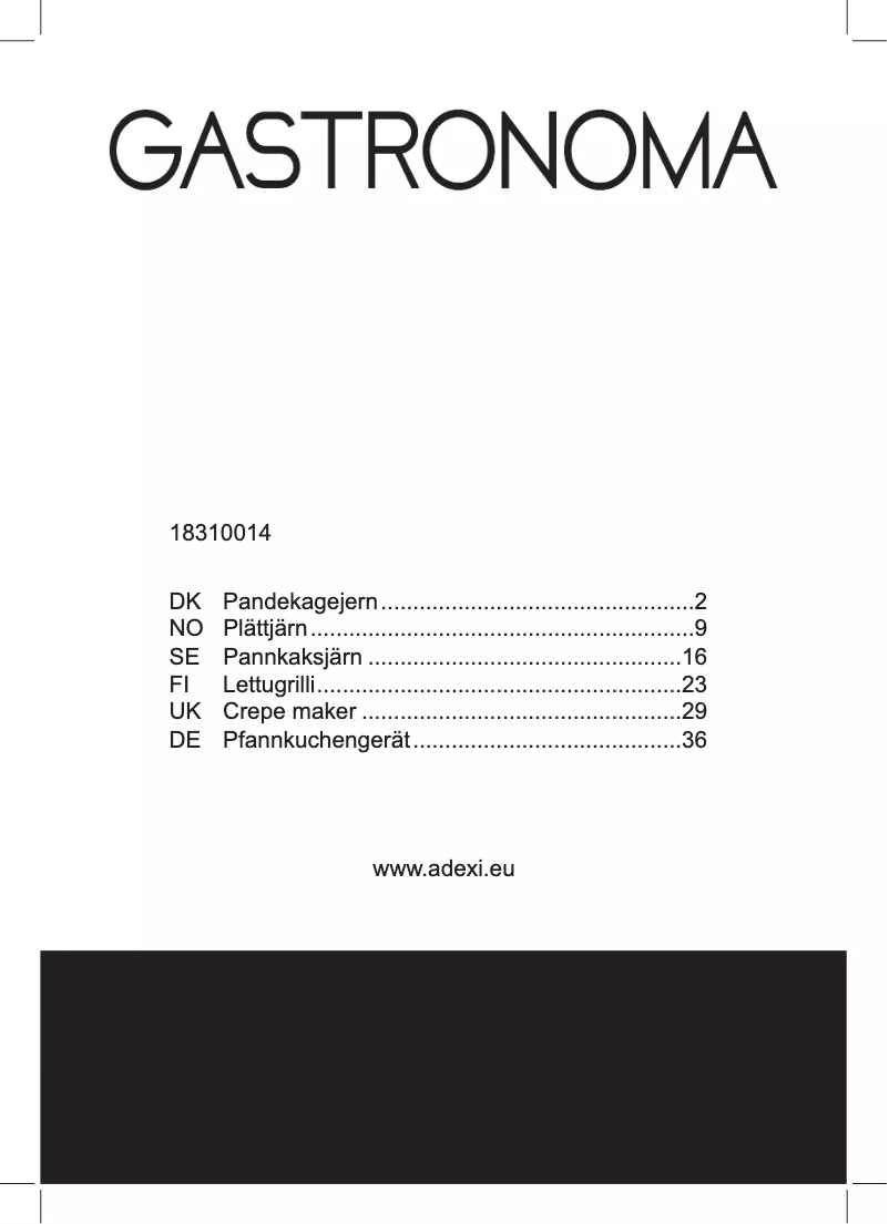 Imagen de la primera página del manual del dispositivo 18310014