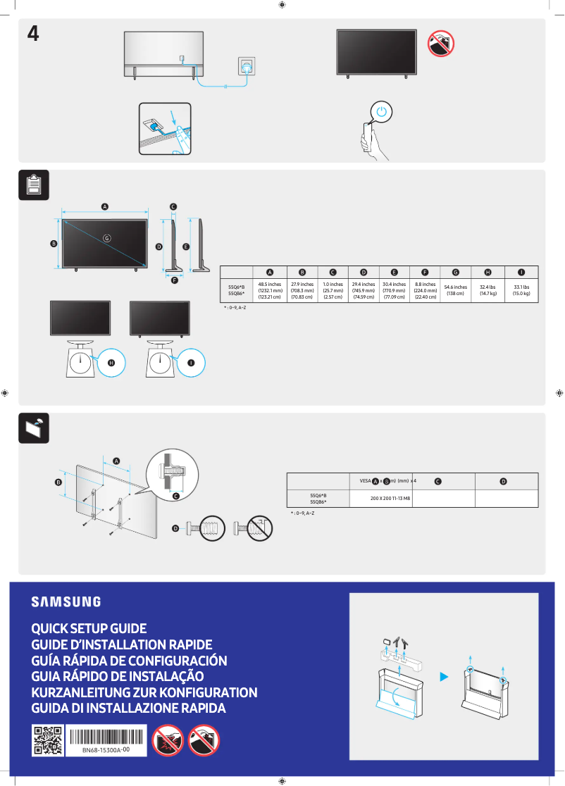 Imagen de la primera página del manual del dispositivo QN55Q60BAG