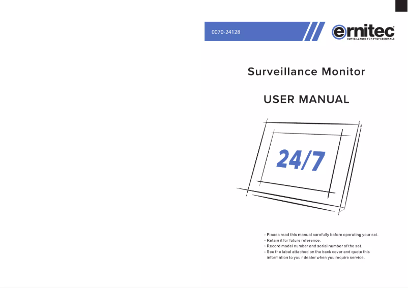 Página 1 del manual Manual de usuario Ernitec 0070-24128