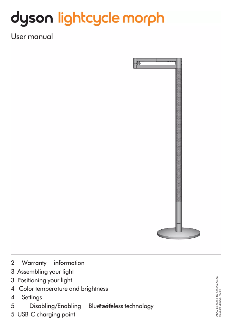 Página 1 del manual Manual de usuario Dyson Lightcycle Morph floor
