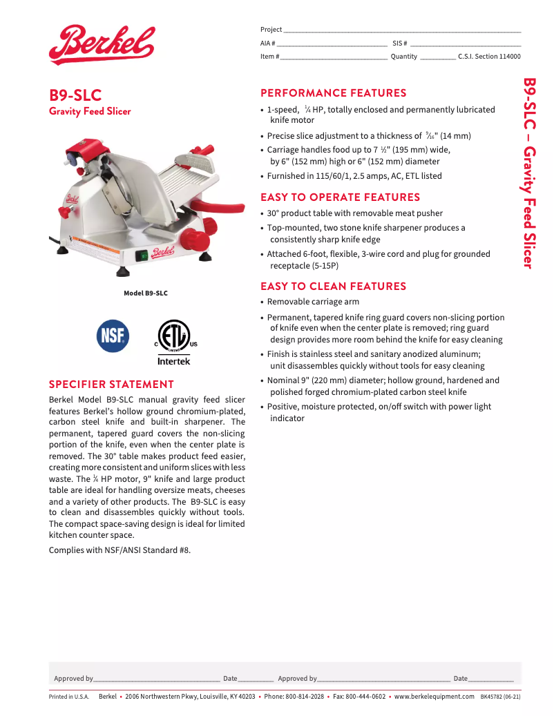 Imagen de la primera página del manual del dispositivo B9-SLC