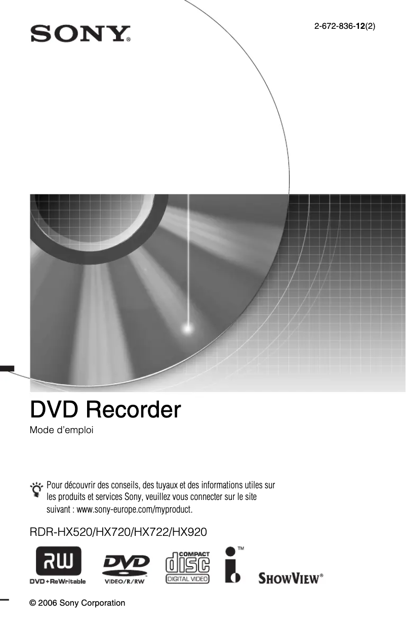 Página 1 del manual Manual de usuario Sony RDR-HX720