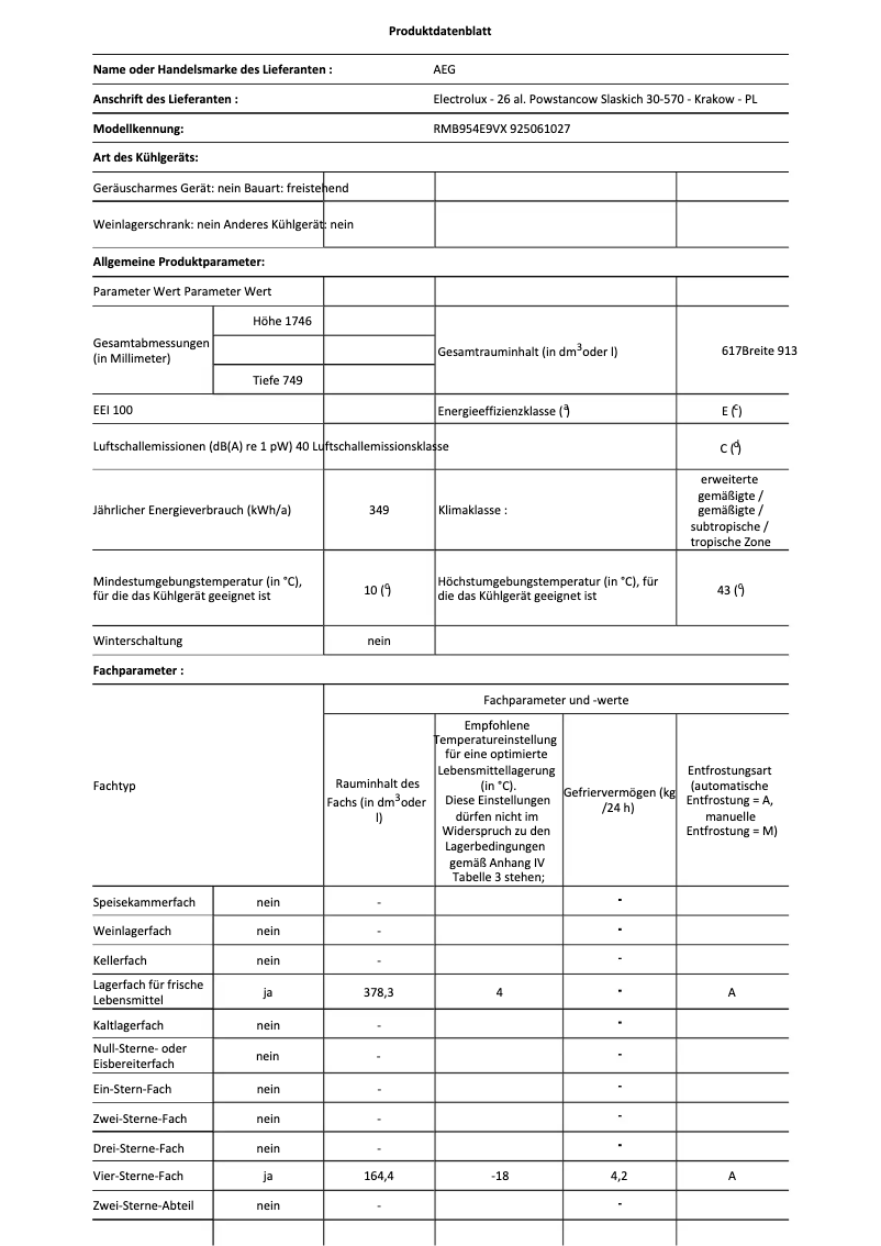 Página nº 1 - Ficha técnica AEG RMB954E9VX