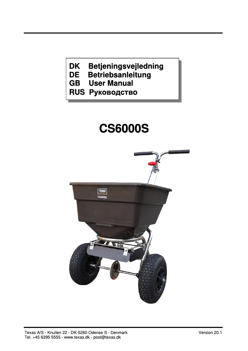 Página 1 del manual Manual de usuario Texas CS6000S