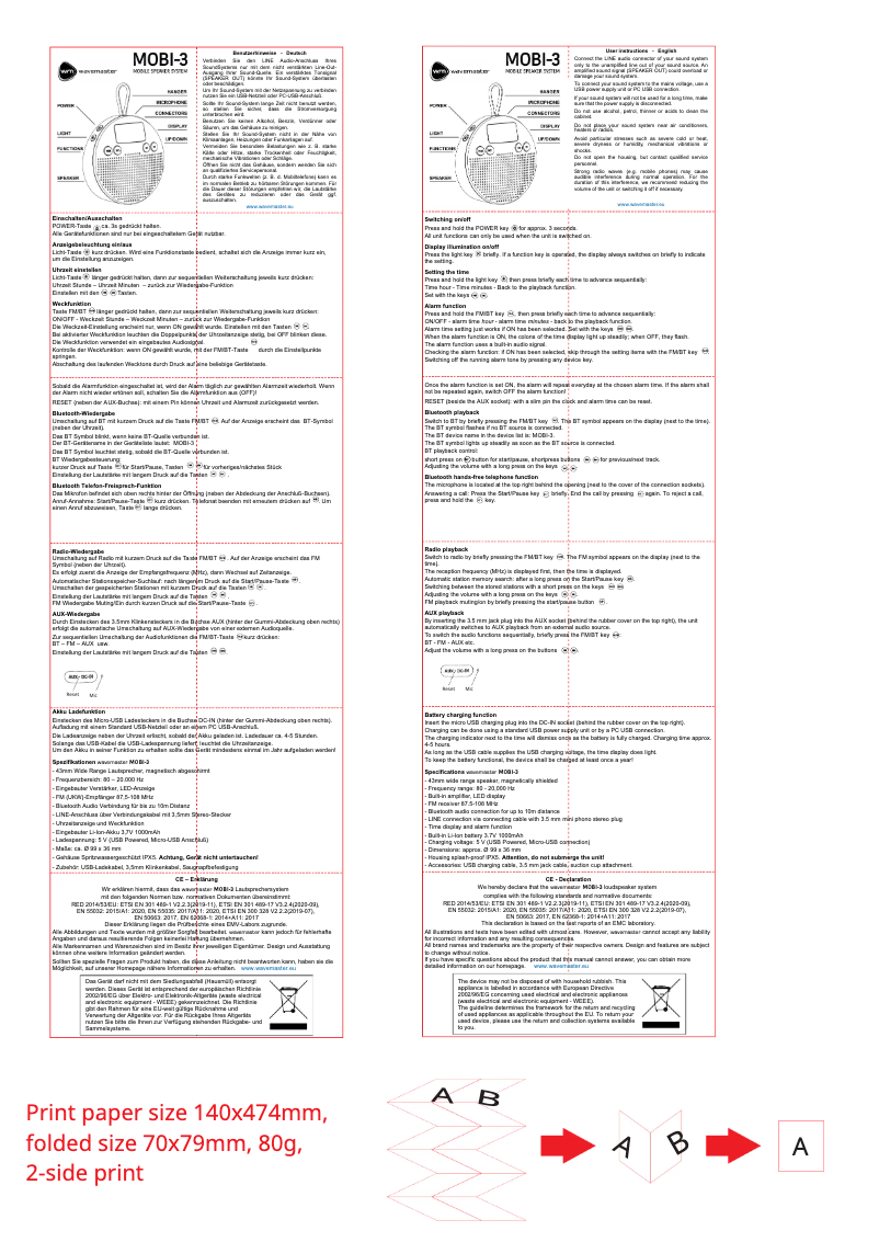 Imagen de la primera página del manual del dispositivo MOBI-3