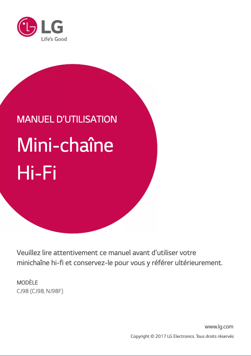 Imagen de la primera página del manual del dispositivo CJ98