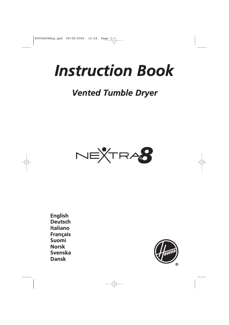 Página 1 del manual Manual de usuario Hoover HNV 380-SY