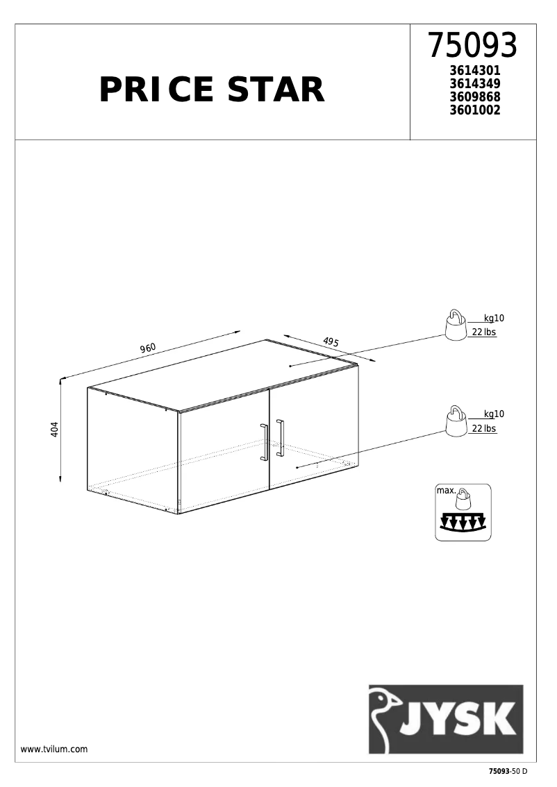 Página nº 1 - Manual de usuario JYSK Price Star (96x41x50)