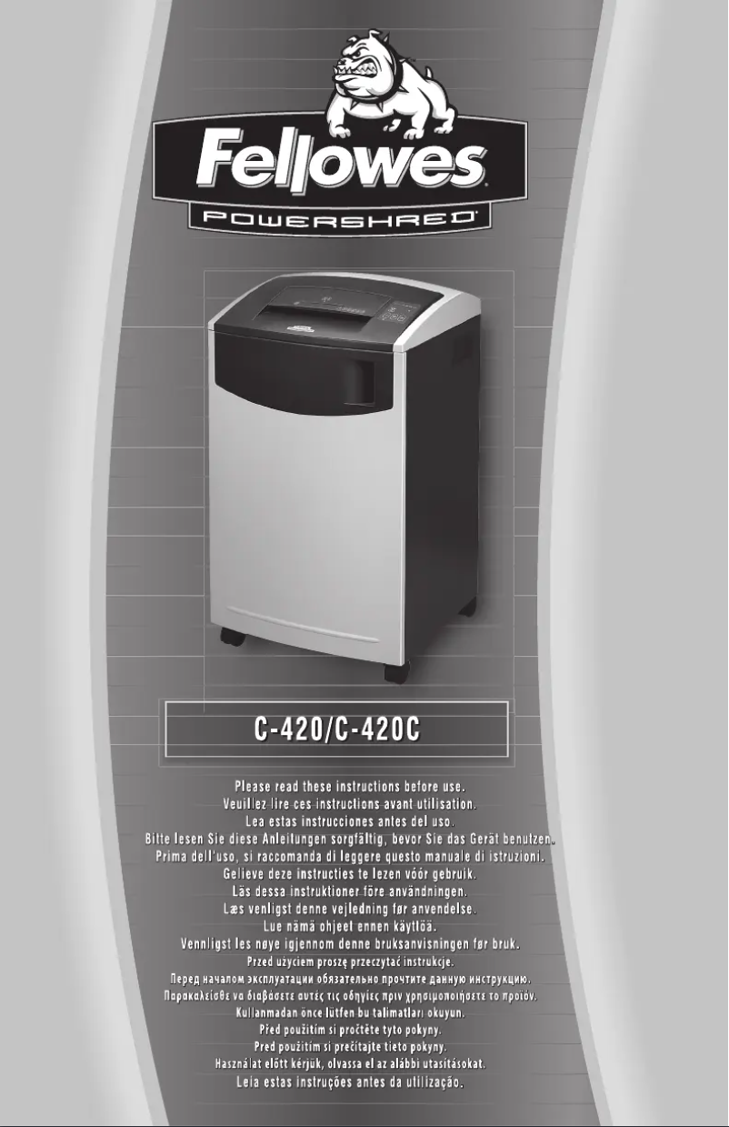 Imagen de la primera página del manual del dispositivo Powershred C-420