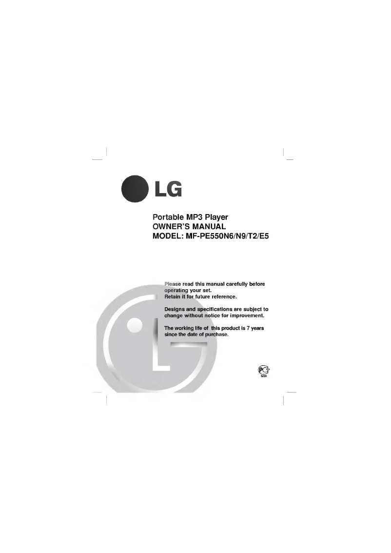 Página nº 1 - Manual de usuario LG MF-PE550N9