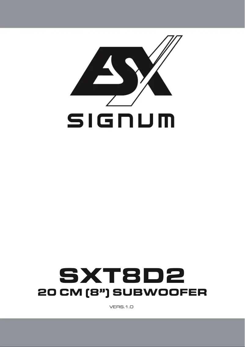 Página 1 del manual Manual de usuario ESX Signum SXT8D2
