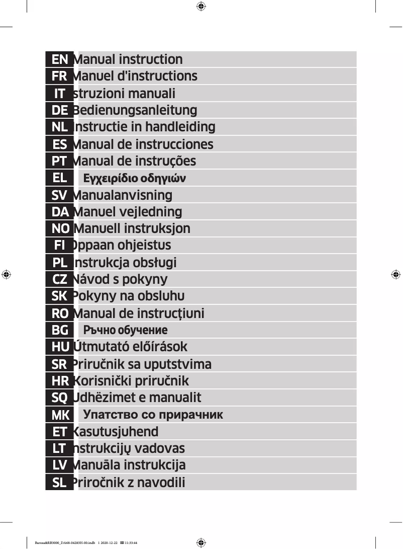 Imagen de la primera página del manual del dispositivo RB38C600ESA