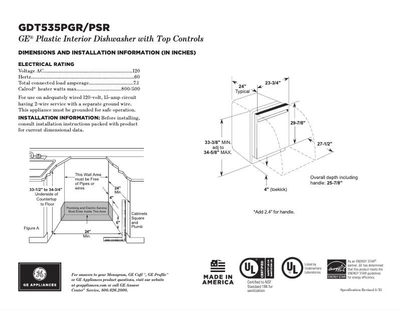 Imagen de la primera página del manual del dispositivo GDT535PGRWW