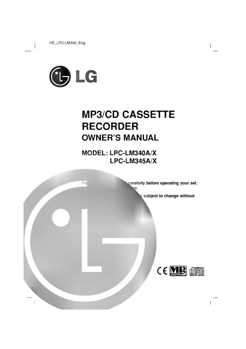 Página nº 1 - Manual de usuario LG LPC-LM340