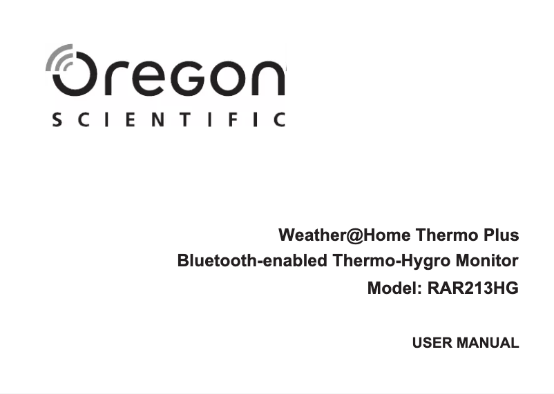 Página 1 del manual Manual de usuario Oregon Scientific RAR213HG