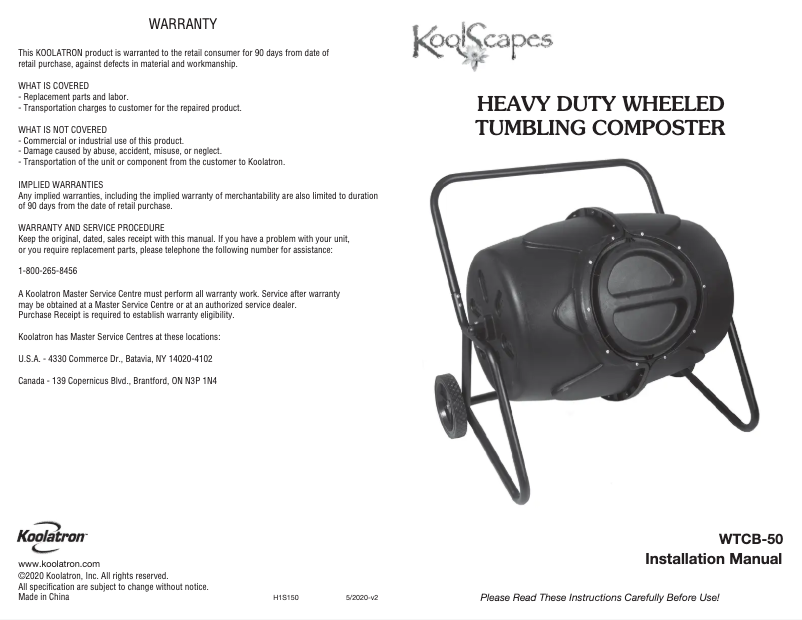 Página 1 del manual Manual de usuario KoolScapes WTCB-50