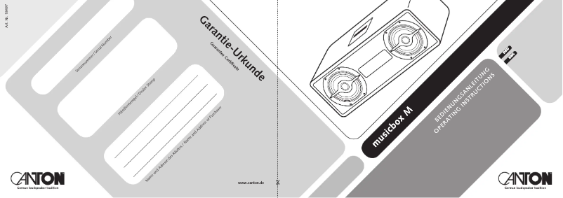 Página 1 del manual Manual de usuario Canton Musicbox M
