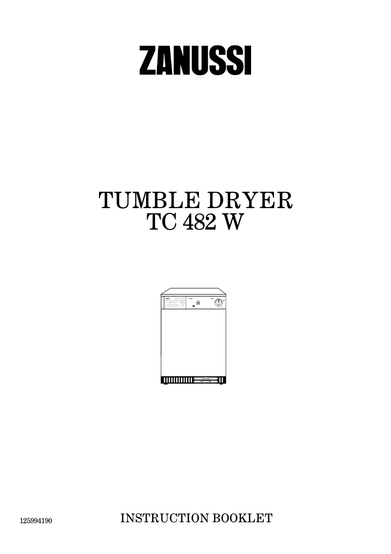 Página 1 del manual Manual de usuario Zanussi TC 482 W