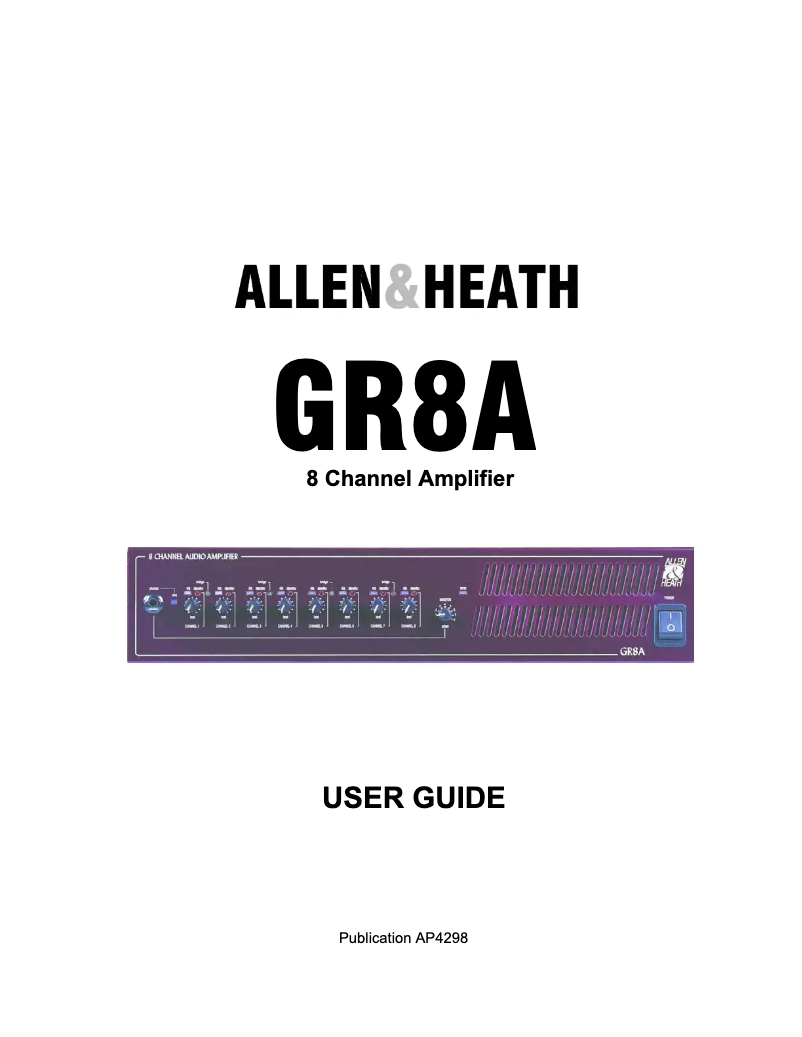 Imagen de la primera página del manual del dispositivo GR8A