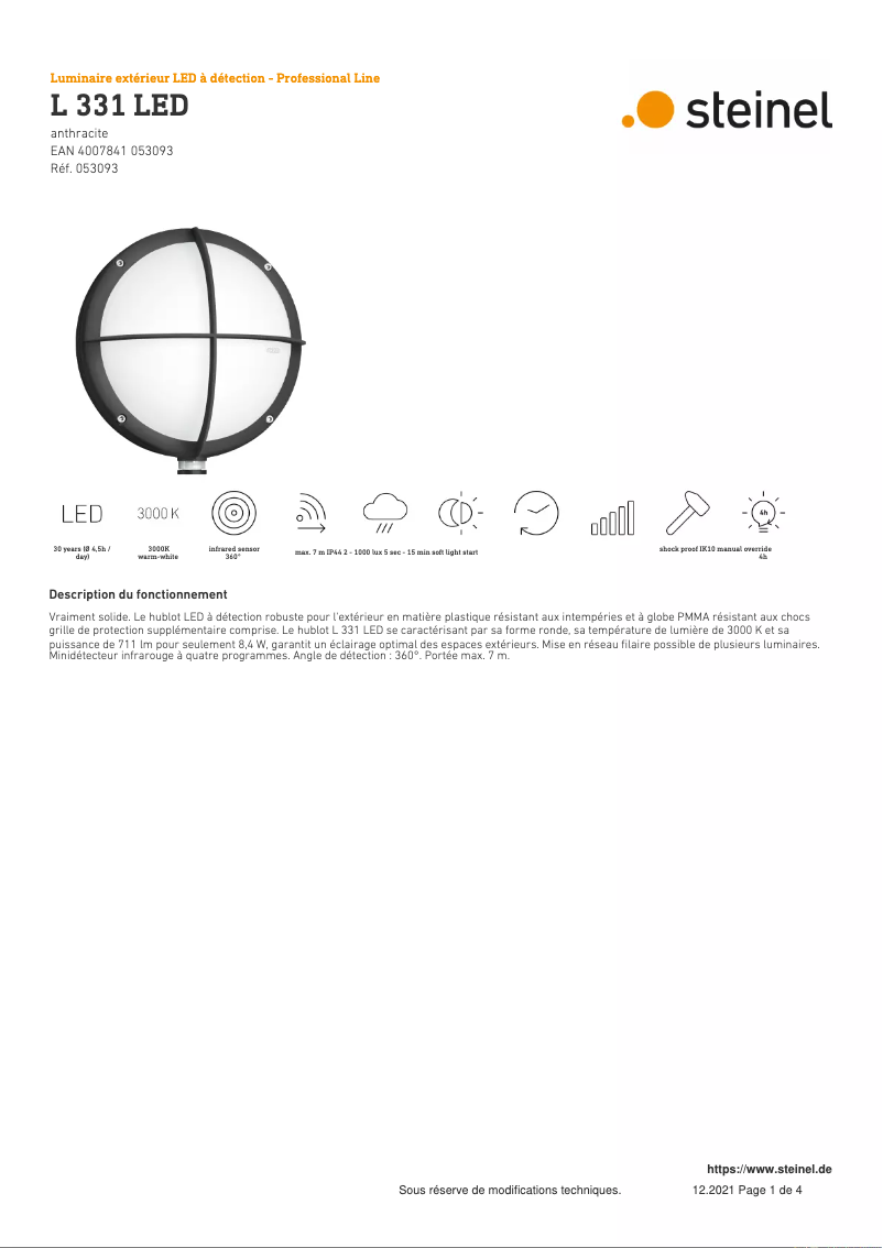 Imagen de la primera página del manual del dispositivo L 331 LED