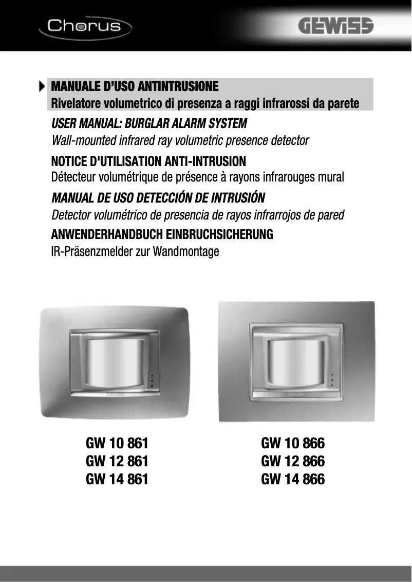 Página nº 1 - Manual de usuario Gewiss GW12866