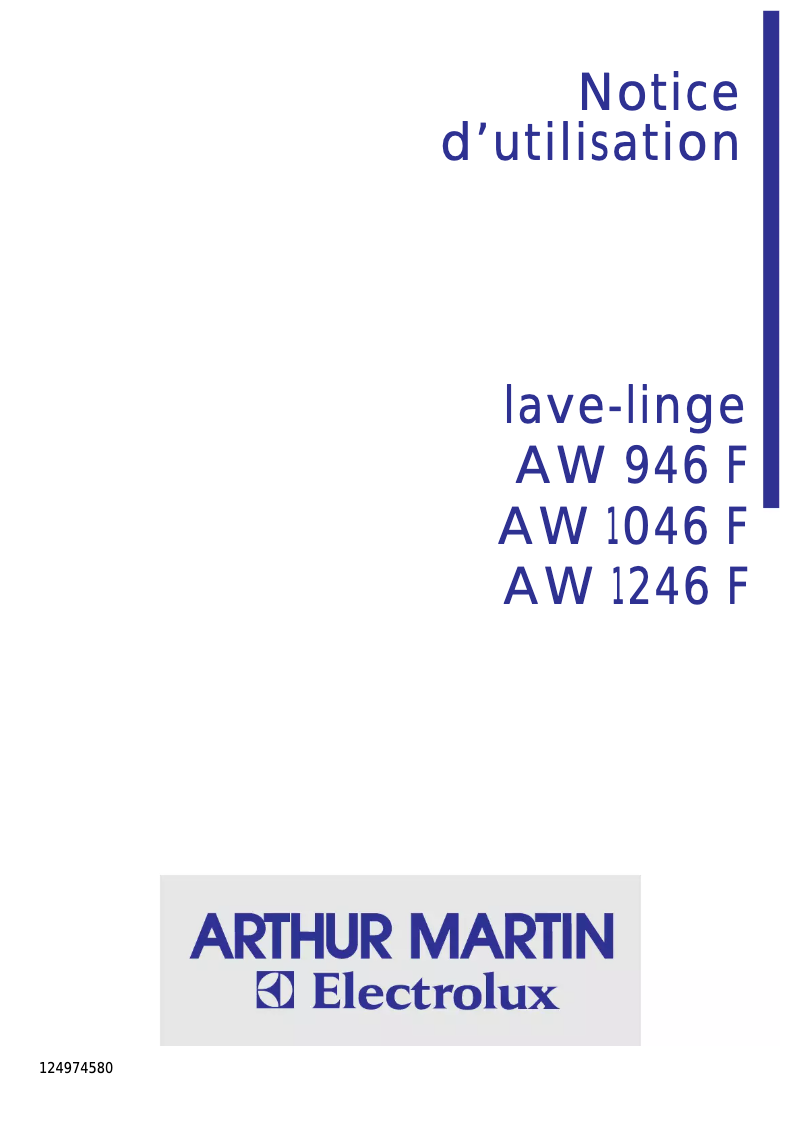 Página 1 del manual Manual de usuario Arthur Martin-Electrolux AW 1246 F