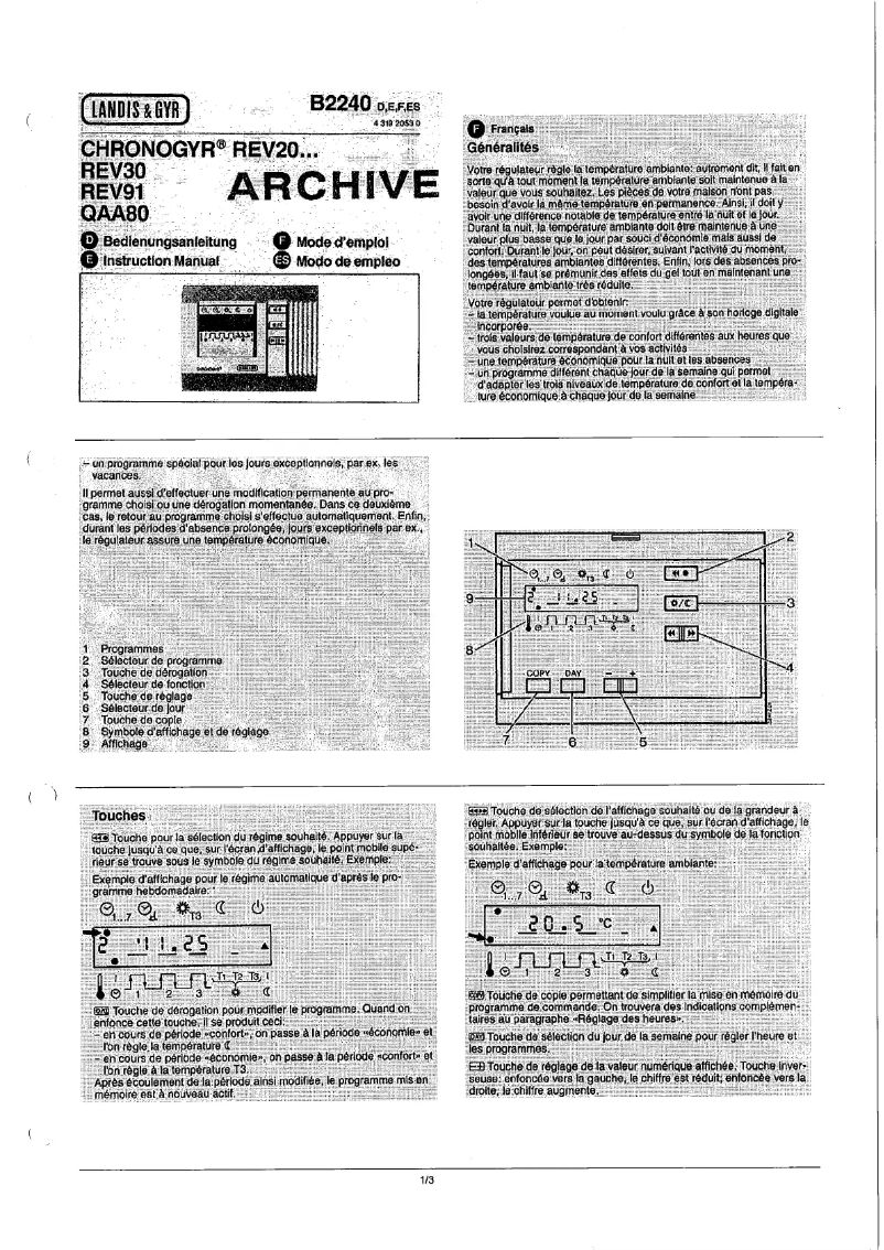 Imagen de la primera página del manual del dispositivo REV91