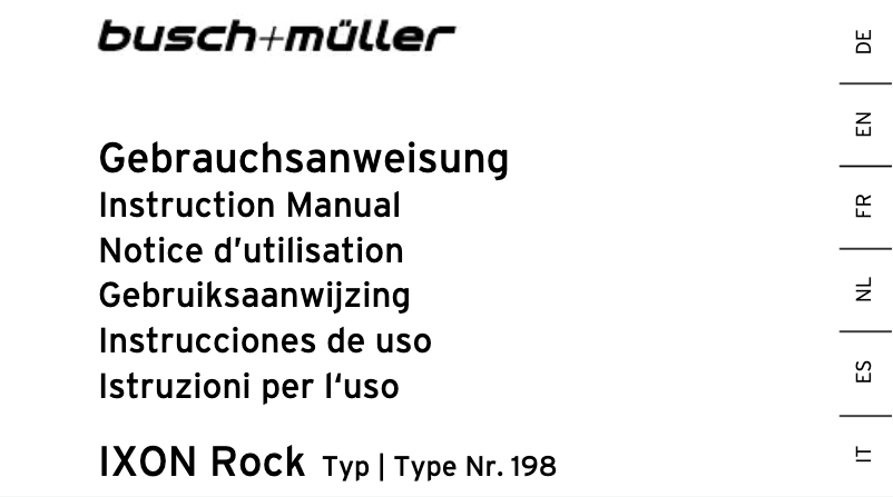 Página 1 del manual Manual de usuario Busch + Müller IXON Rock