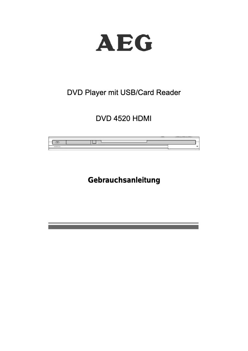 Página 1 del manual Manual de usuario AEG DVD 4520 HDMI