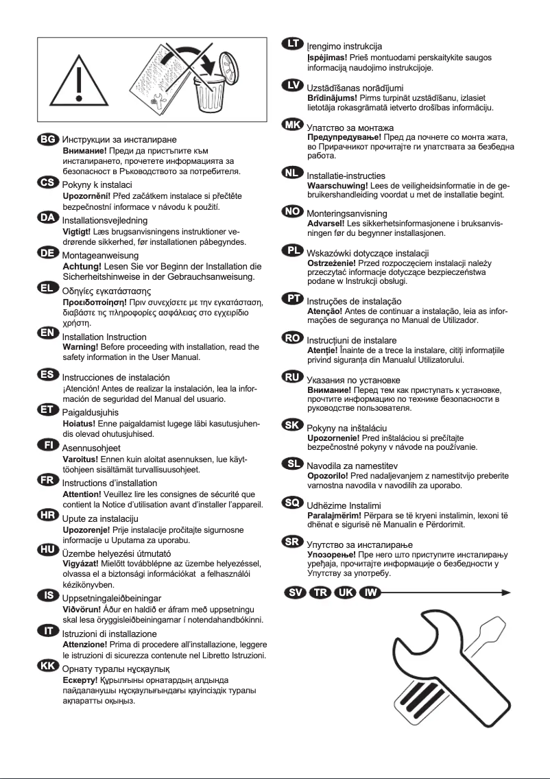 Página 1 del manual Guía de instalación Electrolux EW7WO448W