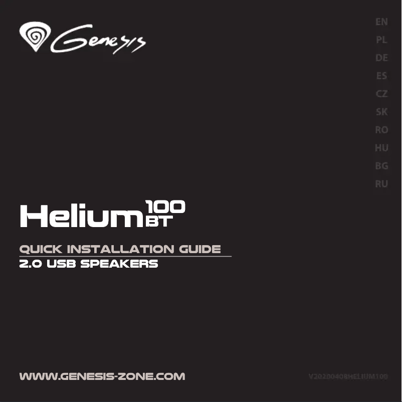 Página nº 1 - Manual de usuario Genesis Helium 100BT RGB