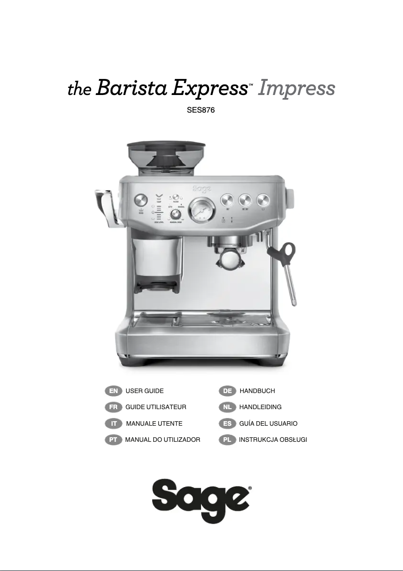 Página 1 del manual Manual de usuario Sage the Barista Express Impress SES876
