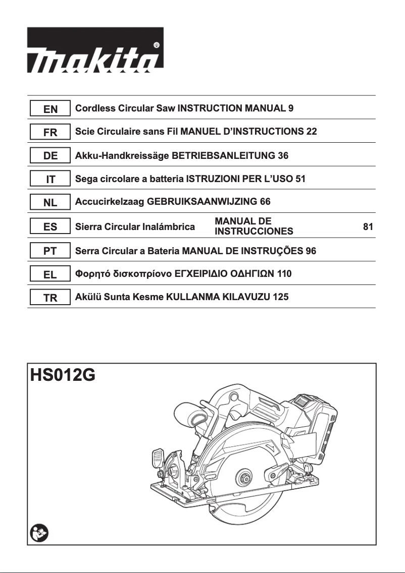 Imagen de la primera página del manual del dispositivo HS012G