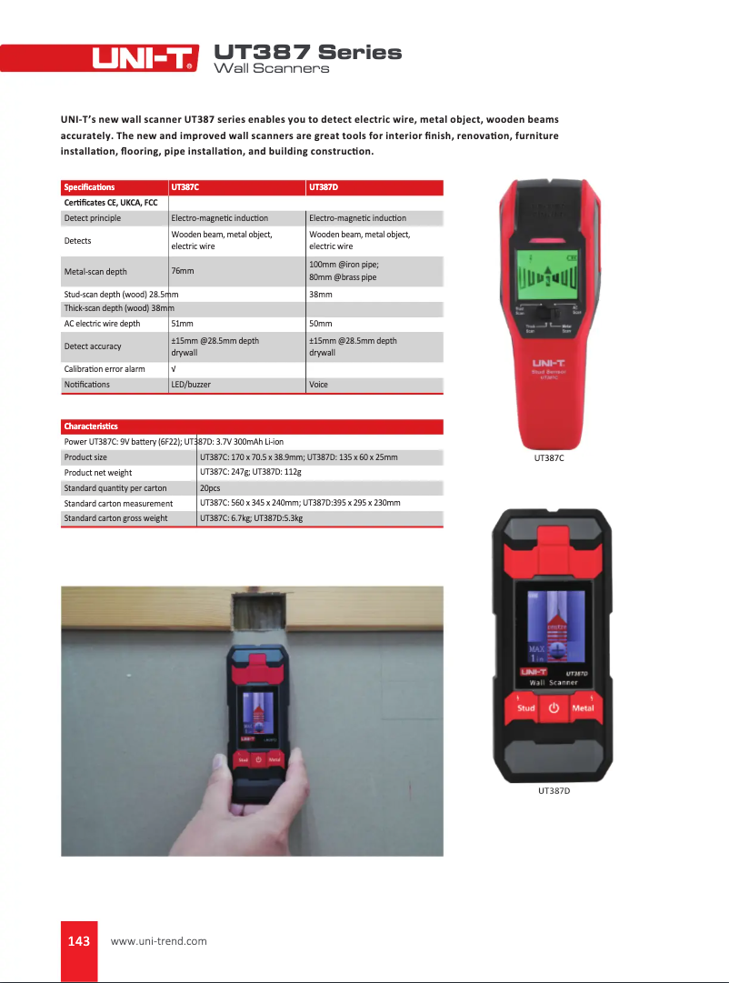 Imagen de la primera página del manual del dispositivo UT387D