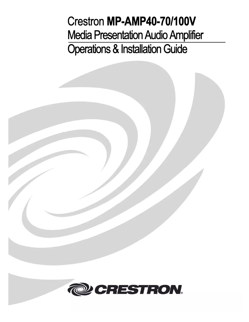 Página 1 del manual Manual de usuario Crestron MP-AMP40-100V