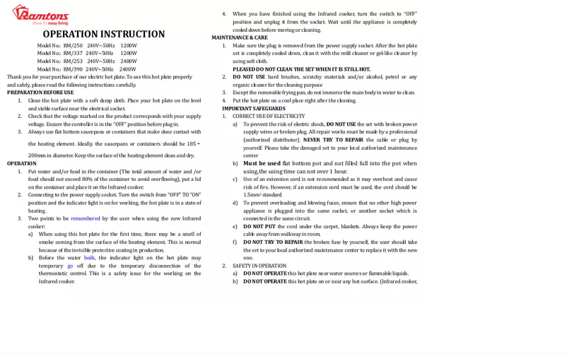 Imagen de la primera página del manual del dispositivo RM/337